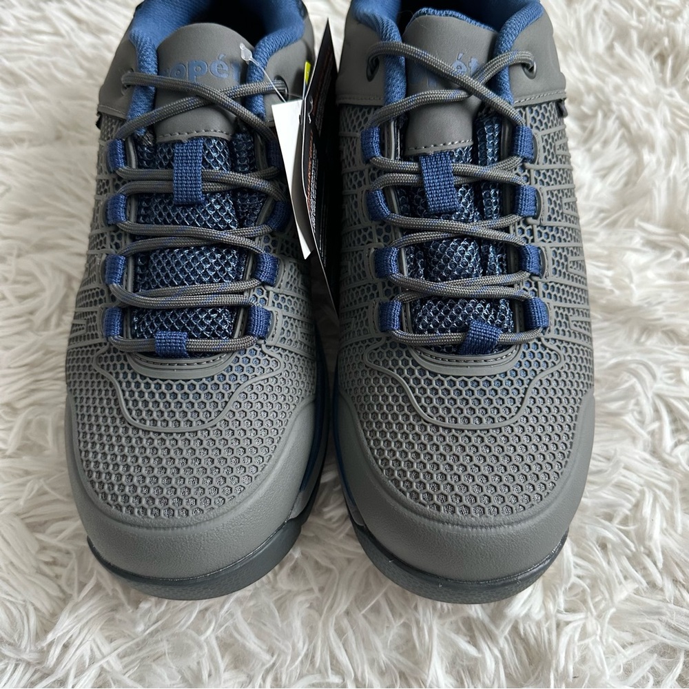 Propet Mens Vestrio Sneakers Gray Blue New In Box Size 8 Extra Extra Wide - Picture 3 of 10